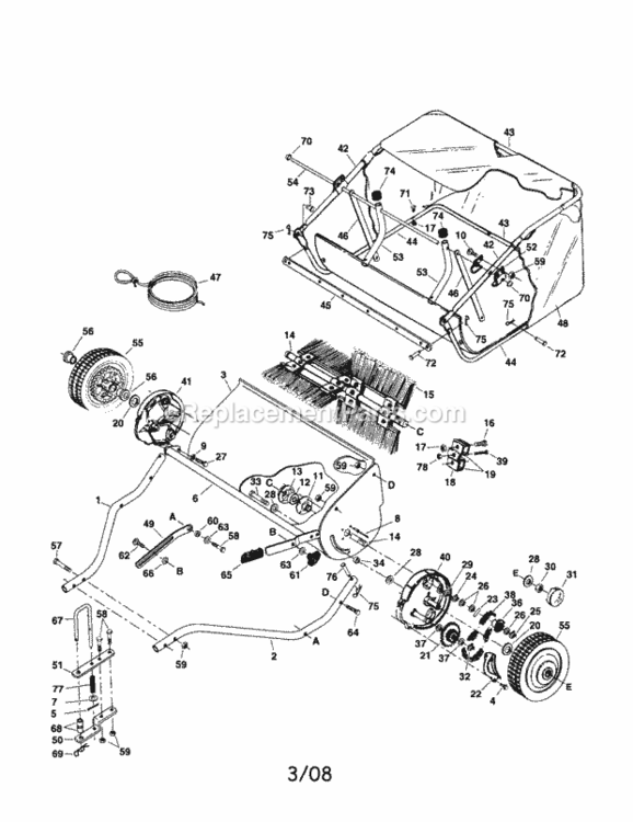 Page A Diagram and Parts List for 486242231  Craftsman Leaf Blower / Vacuum
