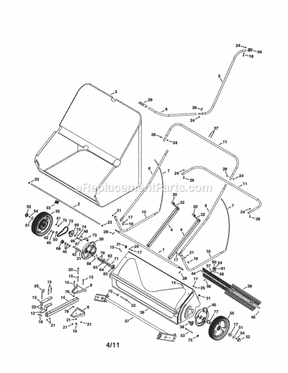 Page A Diagram and Parts List for 486242291  Craftsman Leaf Blower / Vacuum
