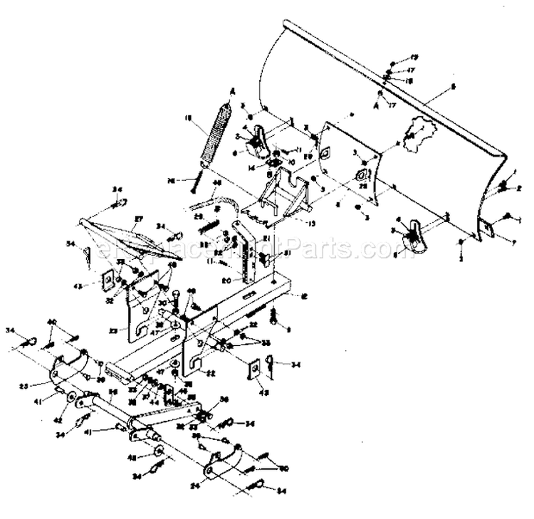 Replacement Parts Diagram and Parts List for 486244071  Craftsman Snow Blower