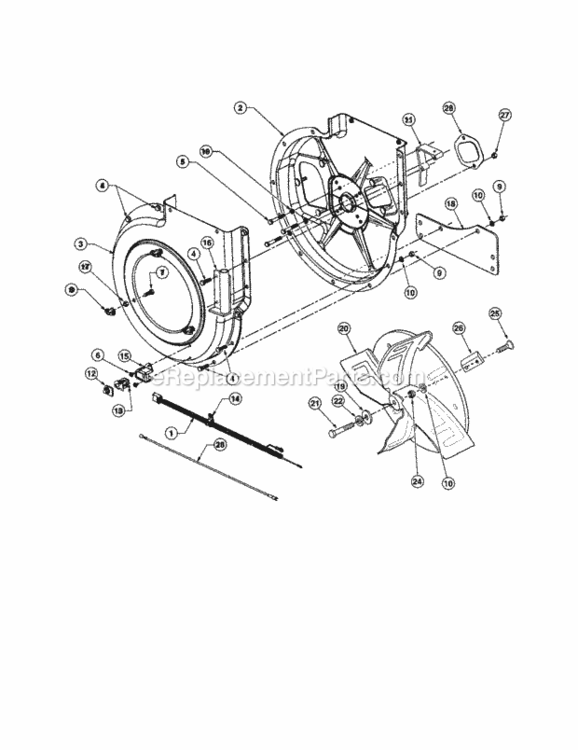 Page C Diagram and Parts List for 48624516  Craftsman Chipper Shredder