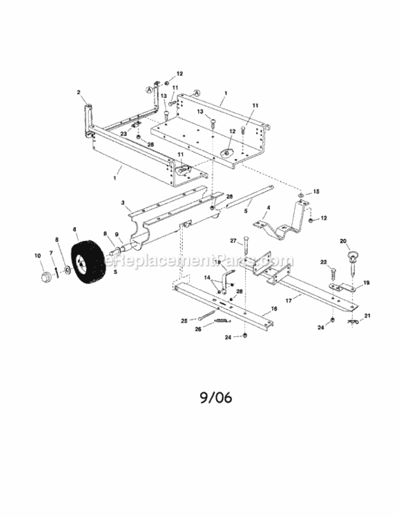 Page A Diagram and Parts List for 48624517  Craftsman Chipper Shredder