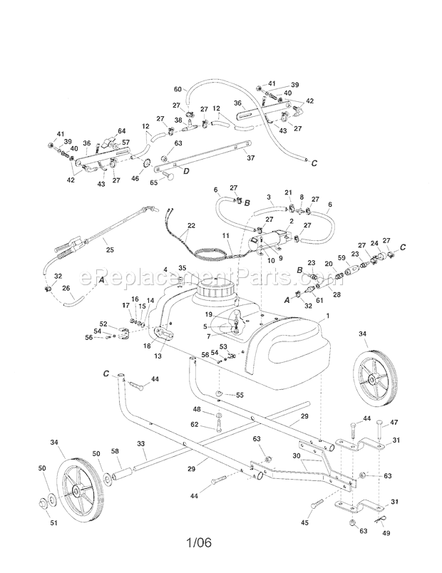 Page A Diagram and Parts List for 486245312  Craftsman Paint Sprayer