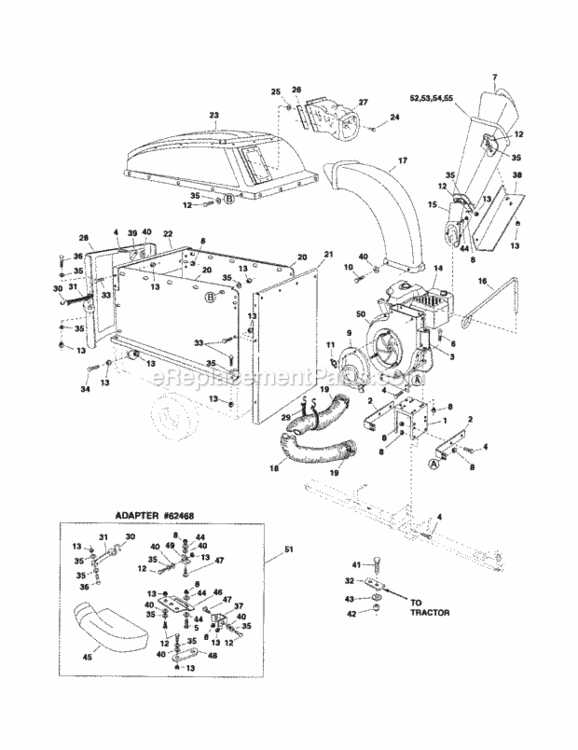 Page B Diagram and Parts List for 48624717  Craftsman Chipper Shredder