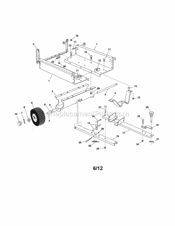 Page A Diagram and Parts List for 48625013  Craftsman Chipper Shredder