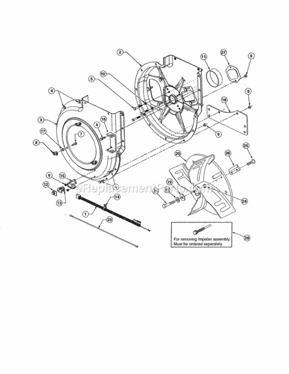 Page C Diagram and Parts List for 48625013  Craftsman Chipper Shredder