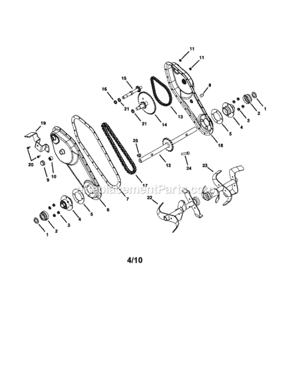 Page A Diagram and Parts List for 486252445  Craftsman Tiller