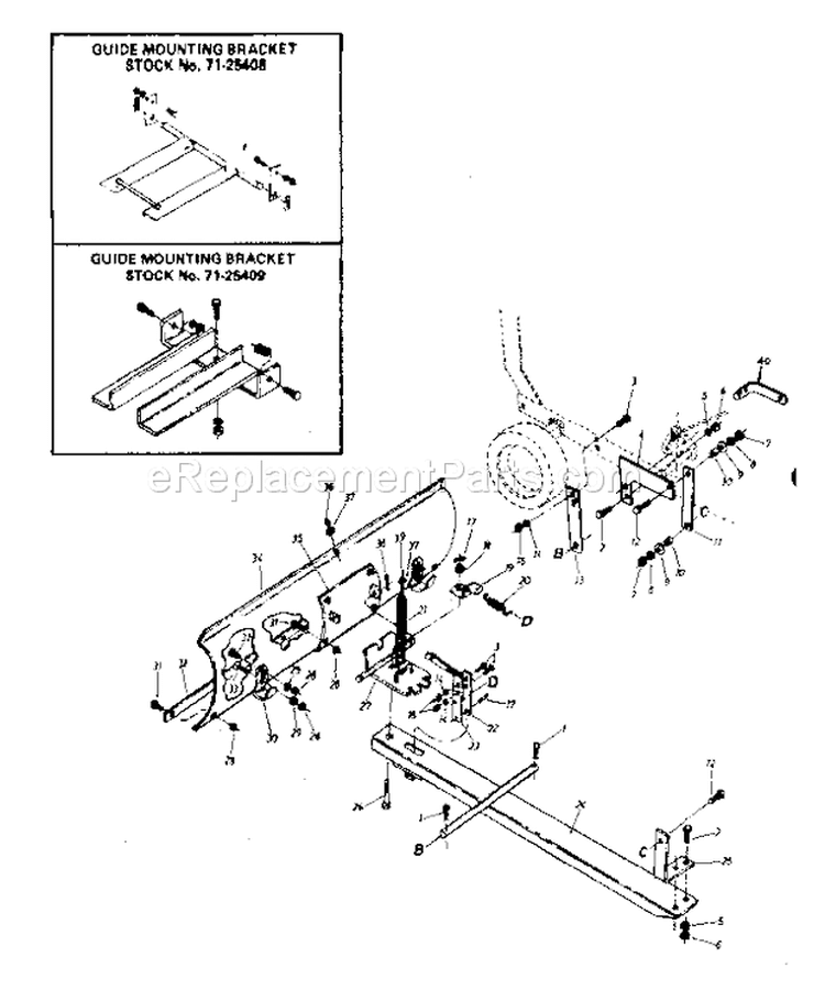 Replacement Parts Diagram and Parts List for 486254072  Craftsman Snow Blower
