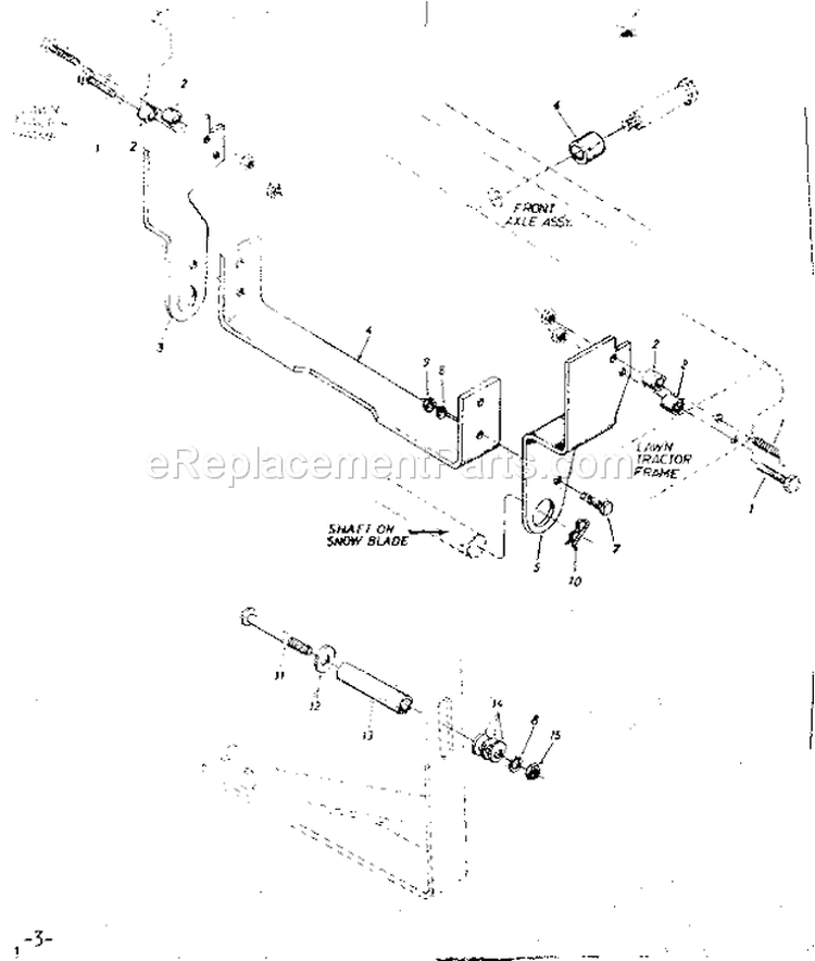 Cross Tie Bracket Diagram and Parts List for 48626458  Craftsman Snow Blower