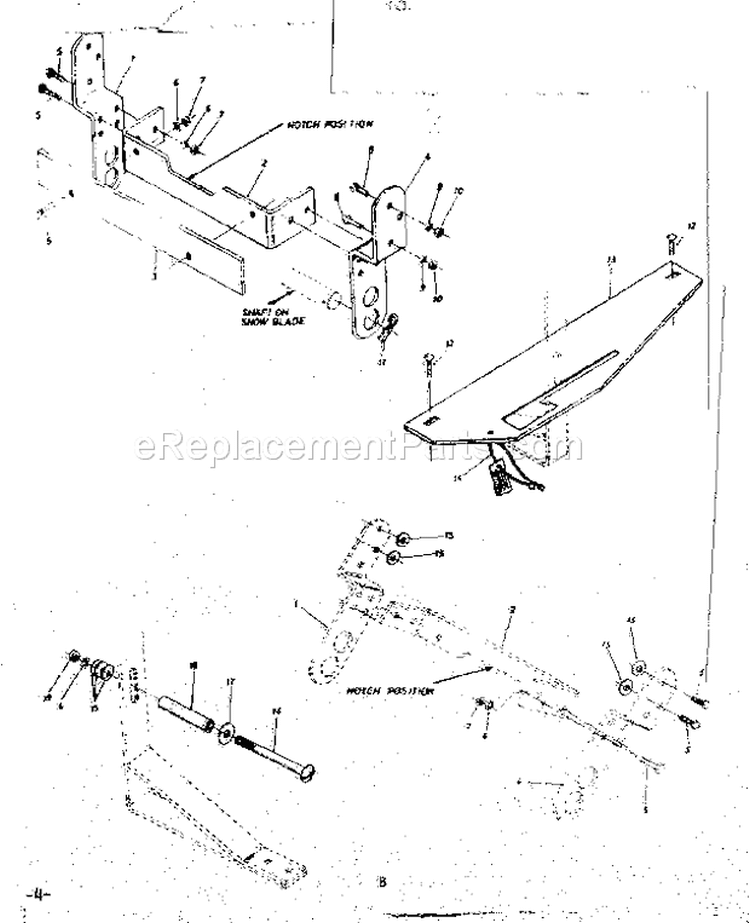 Lift Lock Plate Diagram and Parts List for 48626458  Craftsman Snow Blower