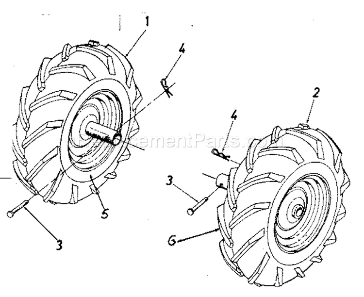 Pneumatic Tires Diagram and Parts List for 486290940  Craftsman Snow Blower