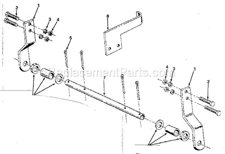 Guide Bar And Mount Tube Diagram and Parts List for 486290940  Craftsman Snow Blower