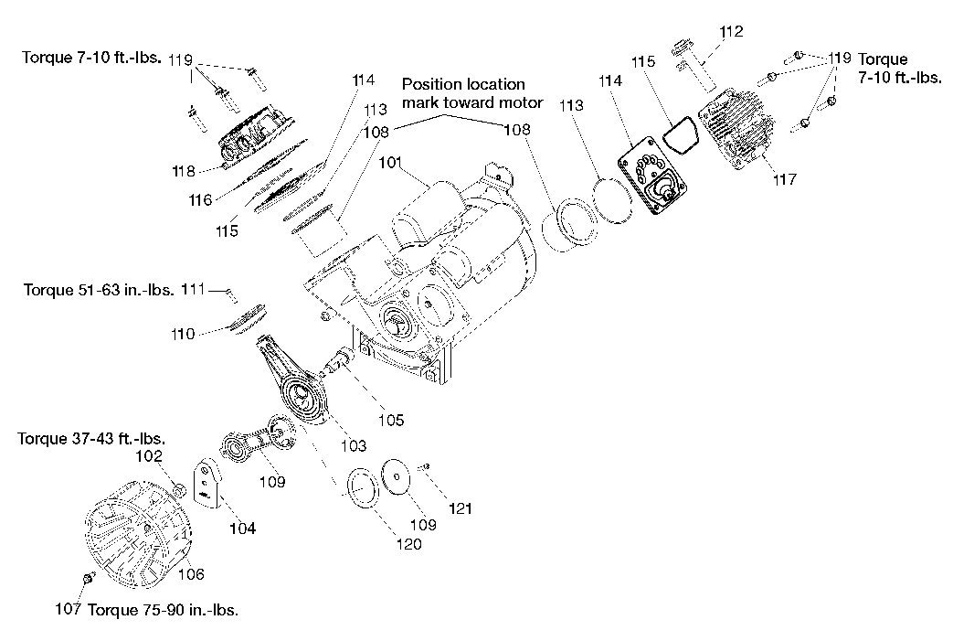 PUMP Diagram and Parts List for 919-72427 Type 0 Craftsman Compressor