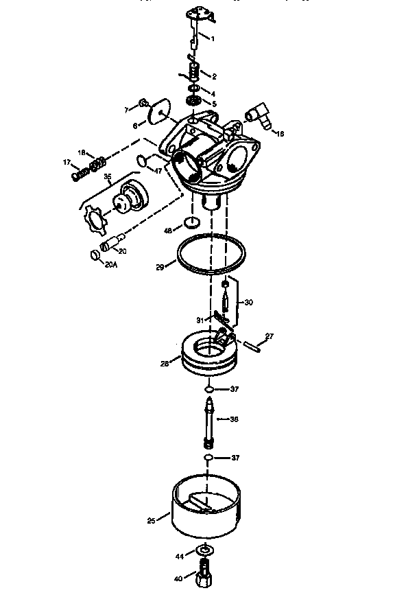 Carburetor 640069 Diagram and Parts List for 143985012  Craftsman Engine