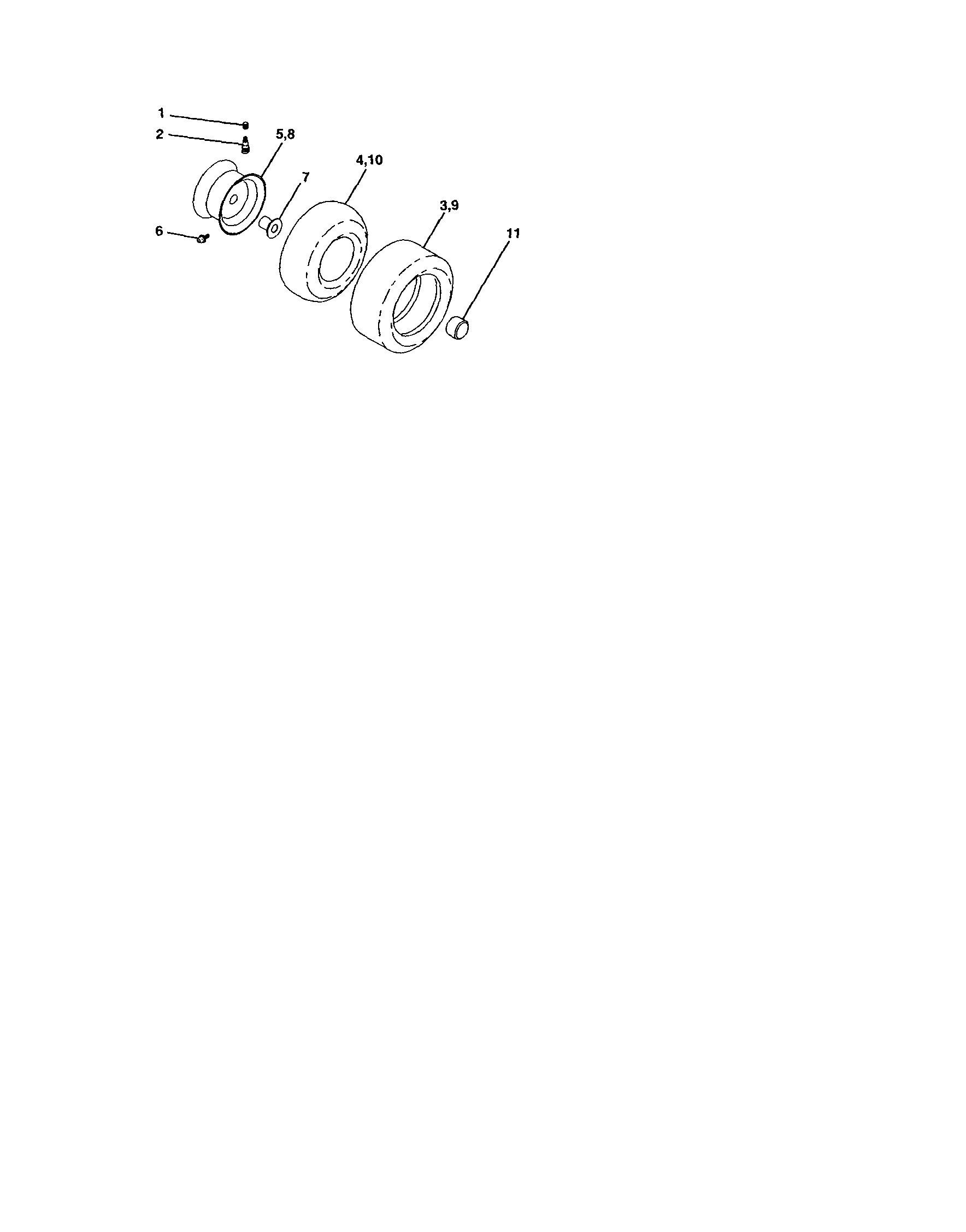 Wheels And Tires Diagram and Parts List for 917273610  Craftsman Lawn Tractor