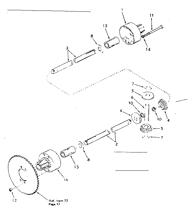 Differential Diagram and Parts List for 564250910  Craftsman Lawn Tractor