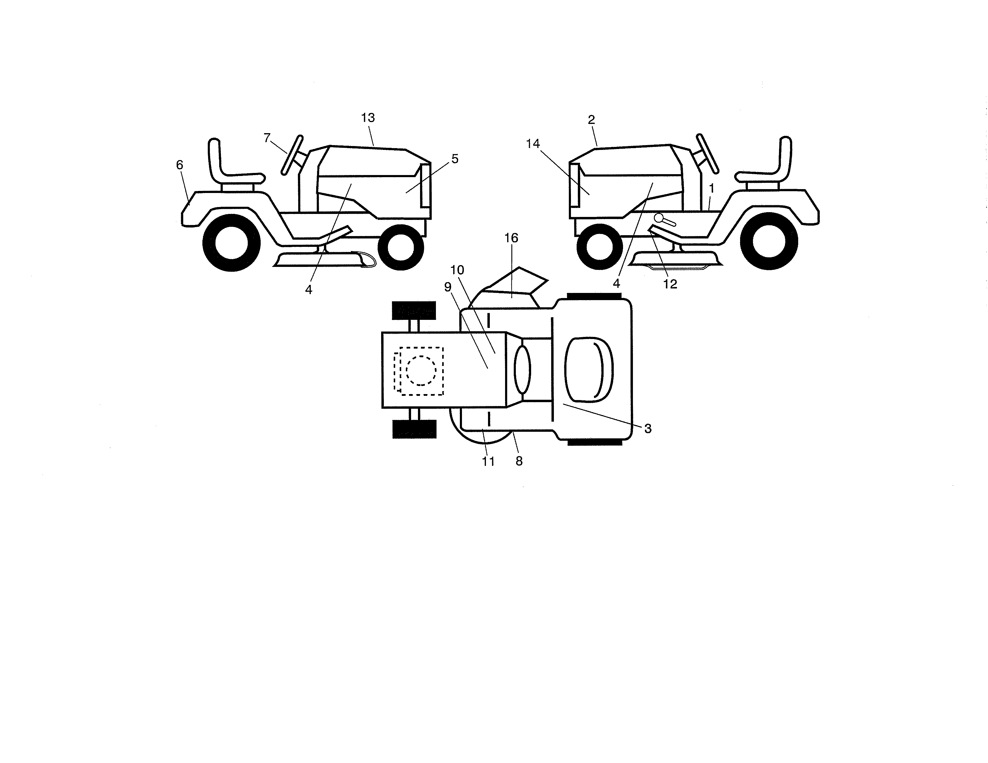 Decals Diagram and Parts List for 917986441  Craftsman Lawn Tractor