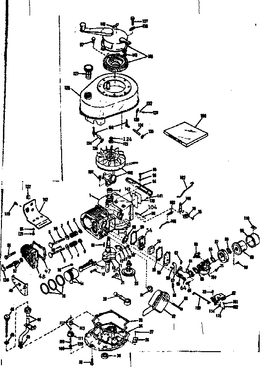 Basic Engine Diagram and Parts List for 143135072  Craftsman Engine