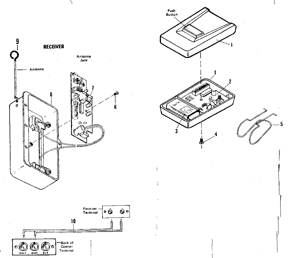Radio Controls Diagram and Parts List for 139663830  Craftsman Garage Door Opener