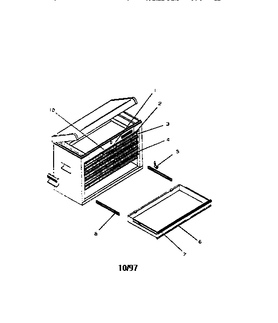 8 Drawer Professional Chest Diagram and Parts List for 706658660  Craftsman Tool Stand & Cart