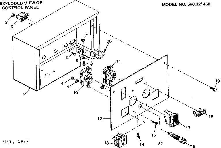 Control Panel Diagram and Parts List for 580321460  Craftsman Engine