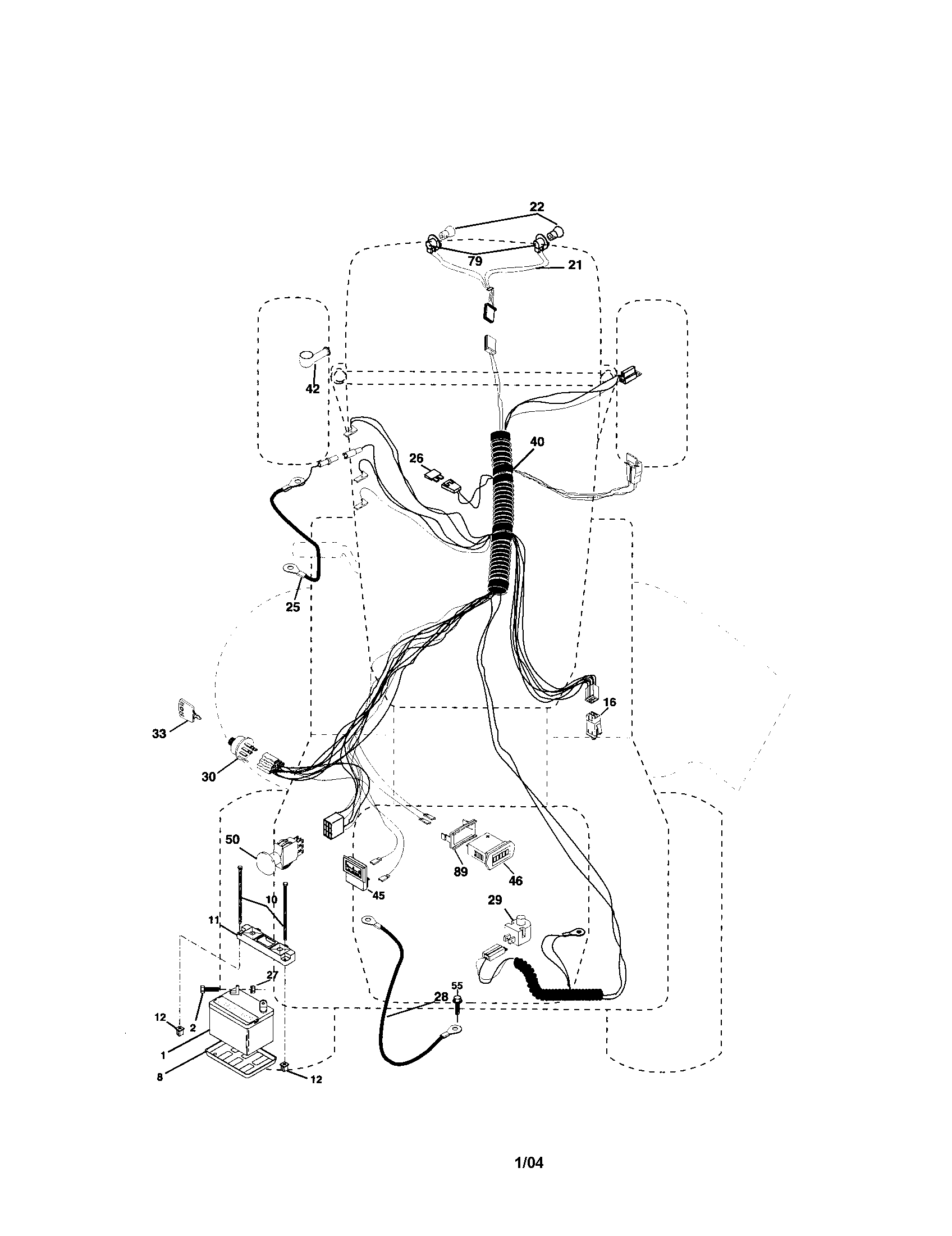 Electrical Diagram and Parts List for 917273661  Craftsman Lawn Tractor