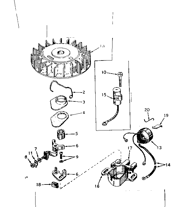 Magneto No. 610689 Diagram and Parts List for 143546012  Craftsman Engine