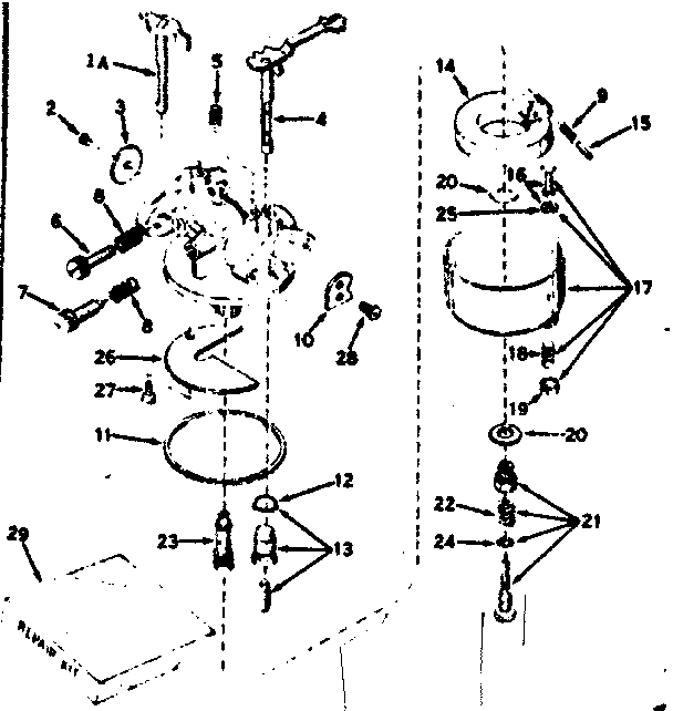 Carburetor Diagram and Parts List for 143536062  Craftsman Engine
