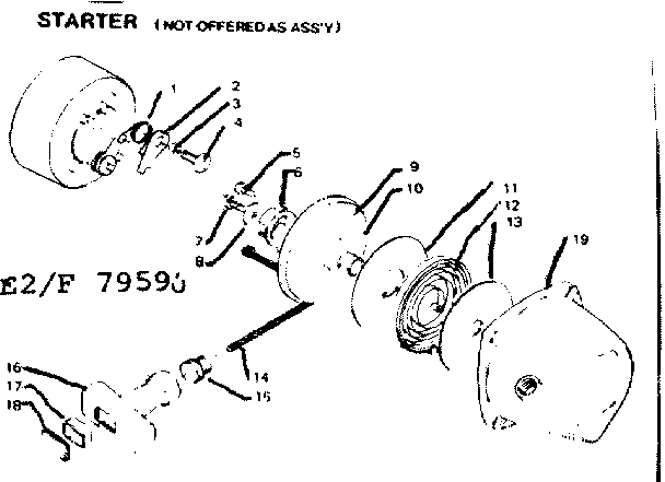 Starter Diagram and Parts List for 23479590  Craftsman Trimmer