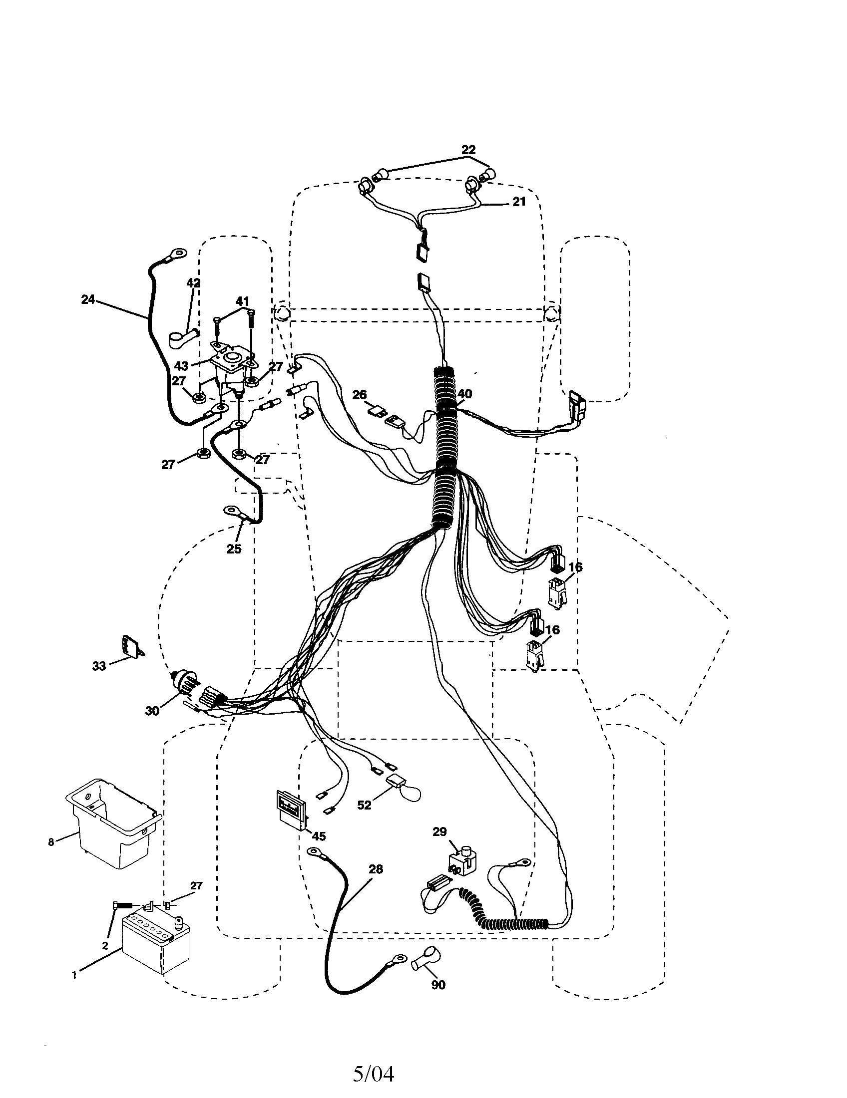 Electrical Diagram and Parts List for 917277411  Craftsman Lawn Tractor