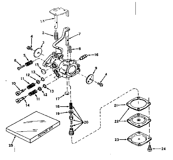 Carburetor No.630982 Diagram and Parts List for 143571062  Craftsman Engine