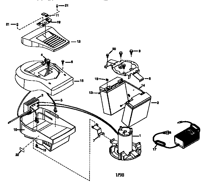 24 Volt Motor Diagram and Parts List for 143980000  Craftsman Engine