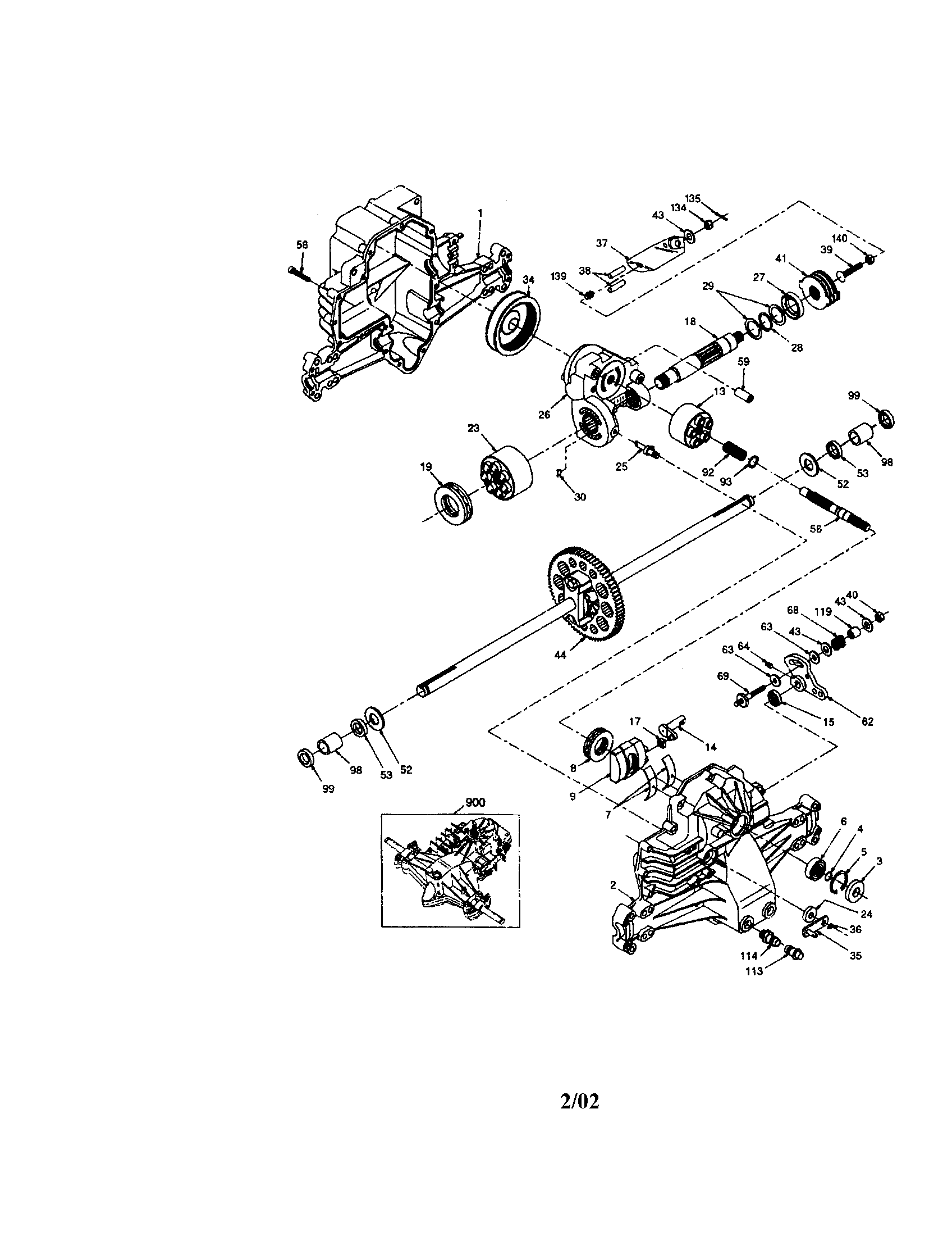 Hydro Transaxle Diagram and Parts List for 917270642  Craftsman Lawn Tractor