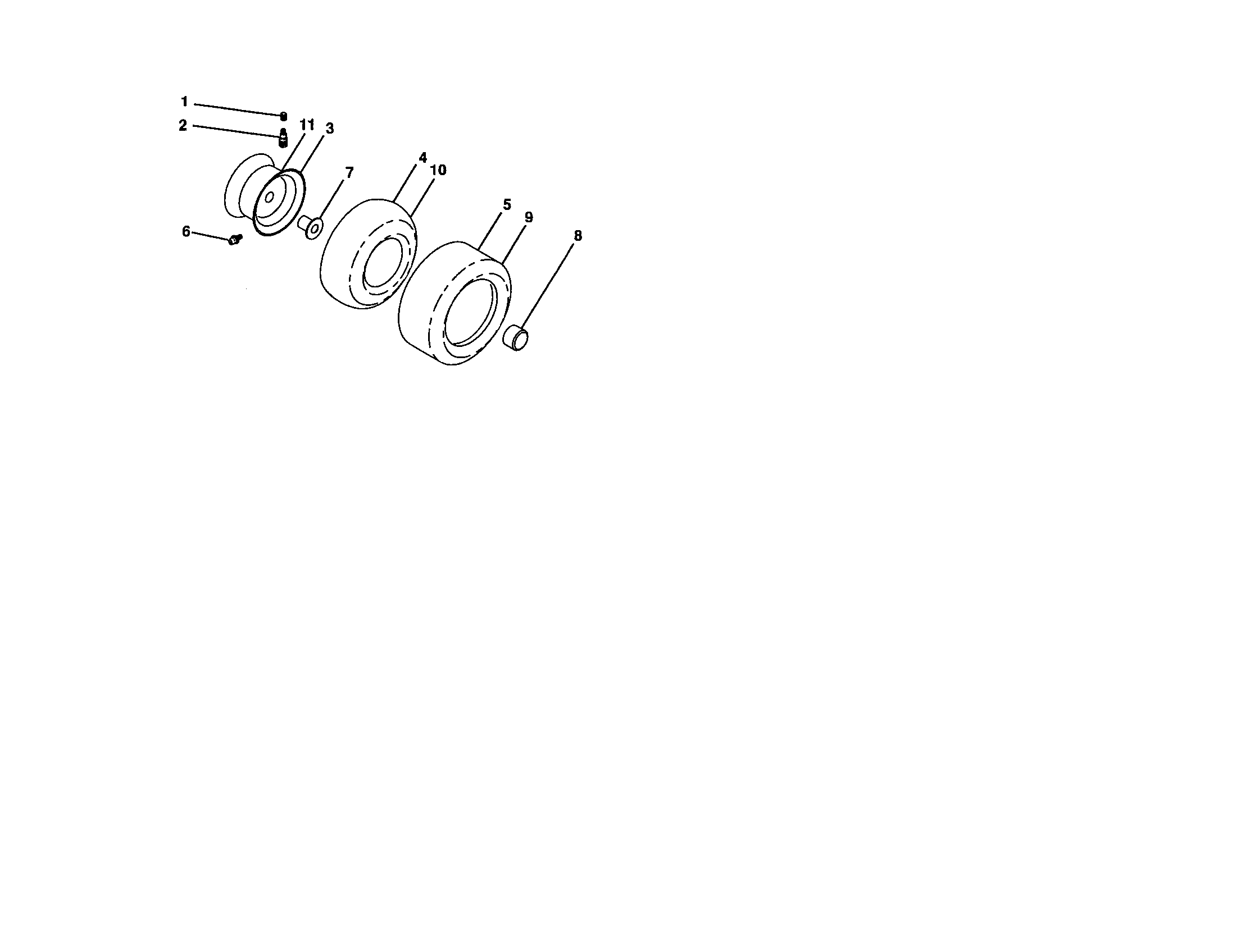Wheels And Tires Diagram and Parts List for 917289072  Craftsman Lawn Tractor