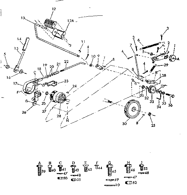 Lift Assembly Diagram and Parts List for 91725640  Craftsman Lawn Tractor