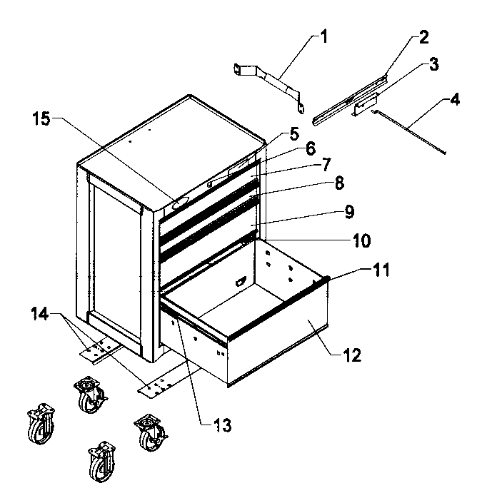Tool Box Diagram and Parts List for 706620210  Craftsman Tool Stand & Cart