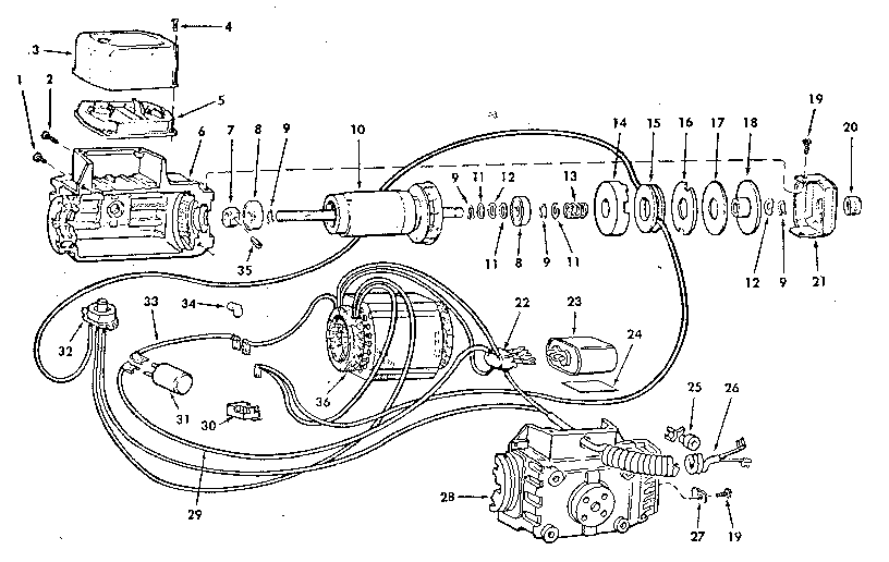 Motor Asm. 63791 Diagram and Parts List for 63791  Craftsman Power Motor