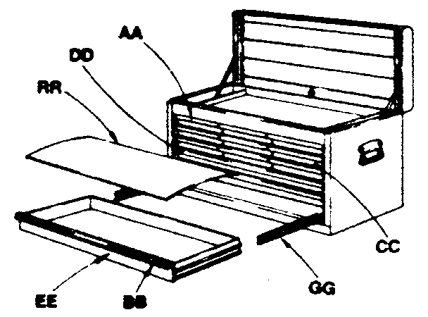 Unit Parts Diagram and Parts List for 65101  Craftsman Tool Stand & Cart