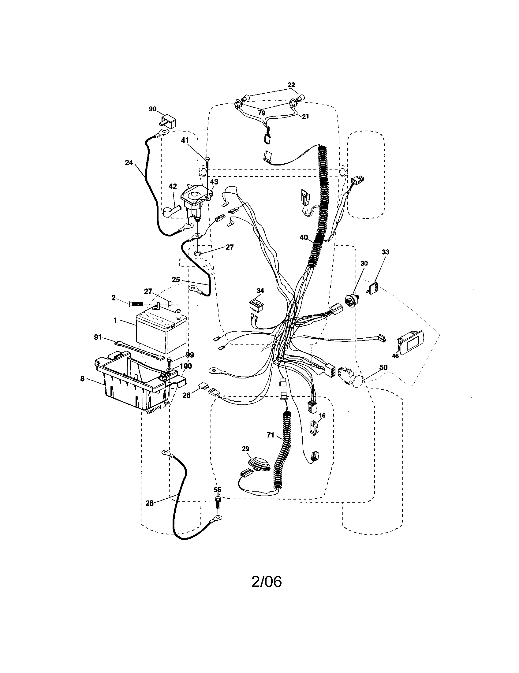 Electrical Diagram and Parts List for 917276883  Craftsman Lawn Tractor