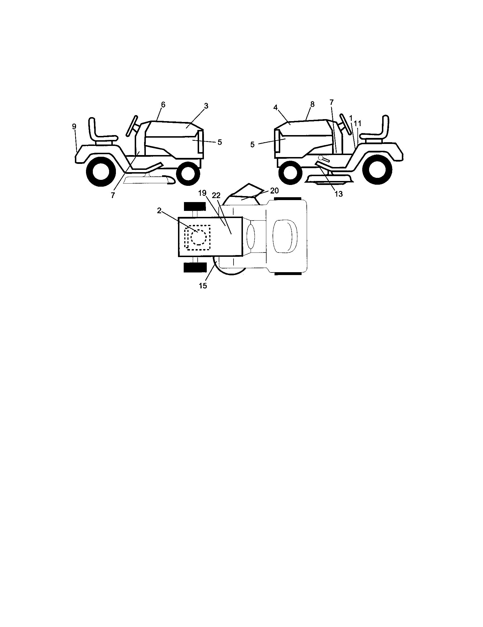 Decals Diagram and Parts List for 917272430  Craftsman Lawn Tractor