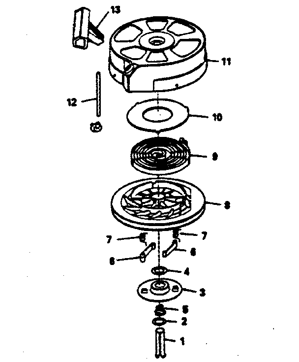 Rewind Starter No. 590637 Diagram and Parts List for 143374192  Craftsman Engine