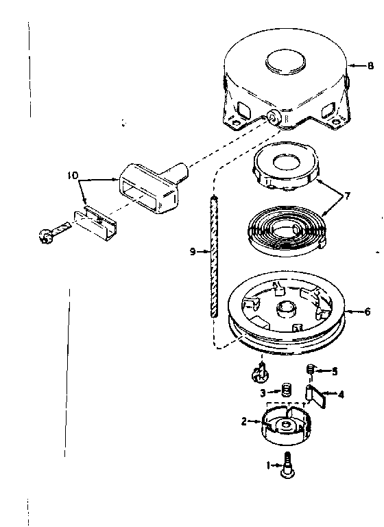 Rewind Starter Diagram and Parts List for 143576222  Craftsman Engine