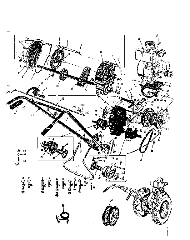 Replacement Parts Diagram and Parts List for 917575120  Craftsman Lawn Tractor