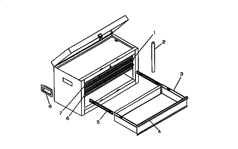 6 Drawer Chest Diagram and Parts List for 706658160  Craftsman Tool Stand & Cart