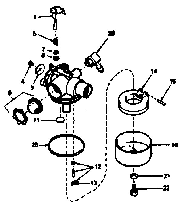 Carburetor No. 632389 Diagram and Parts List for 143384472  Craftsman Engine