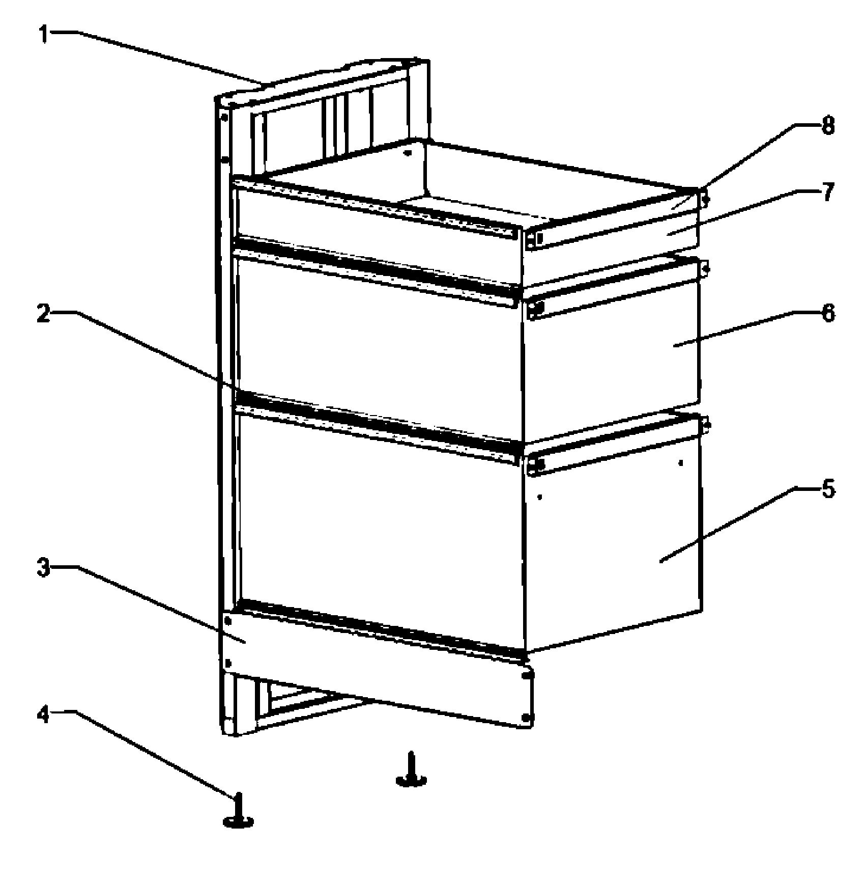 Tool Fixture Diagram and Parts List for 706149260  Craftsman Tool Stand & Cart