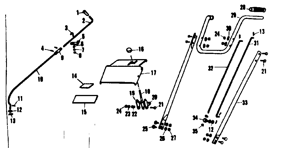Handle Assembly Diagram and Parts List for 53682559  Craftsman Snow Blower