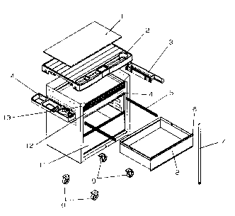 Project Center Diagram and Parts List for 706593041  Craftsman Tool Stand & Cart
