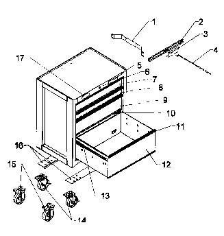 Cabinet Parts Diagram and Parts List for 706618092  Craftsman Tool Stand & Cart