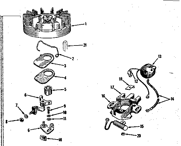 Magneto Diagram and Parts List for 14352200  Craftsman Engine