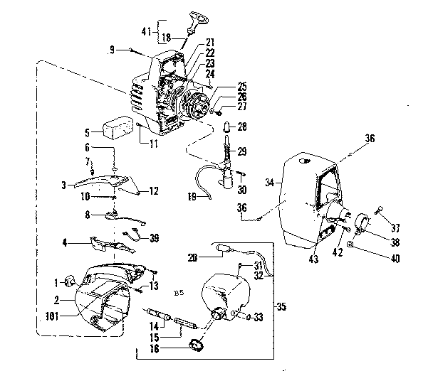 Fuel Pump Assembly Diagram and Parts List for 358796131  Craftsman Trimmer